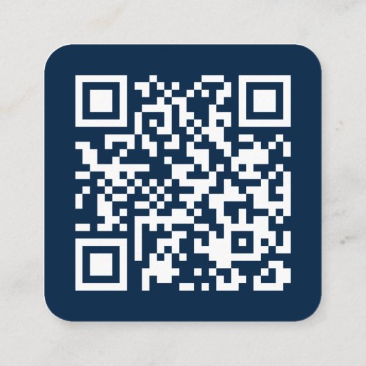 Professionele Blauwe Generieke Bedrijf Logo QR Cod Vierkante Visitekaartje (Achterkant)