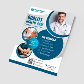 Professionele Blauwe Gezondheidszorg Medische Zorg Flyer