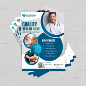 Professionele Blauwe Gezondheidszorg Medische Zorg Flyer