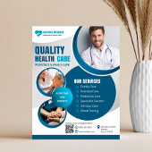 Professionele Blauwe Gezondheidszorg Medische Zorg Flyer