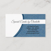 Professionele blauwe Glitter QR-code Sjabloon Visitekaartje (Achterkant)