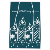 Professionele blauwe kaarsen Happy Holiday-seizoen Medium Cadeauzakje (Achterkant)