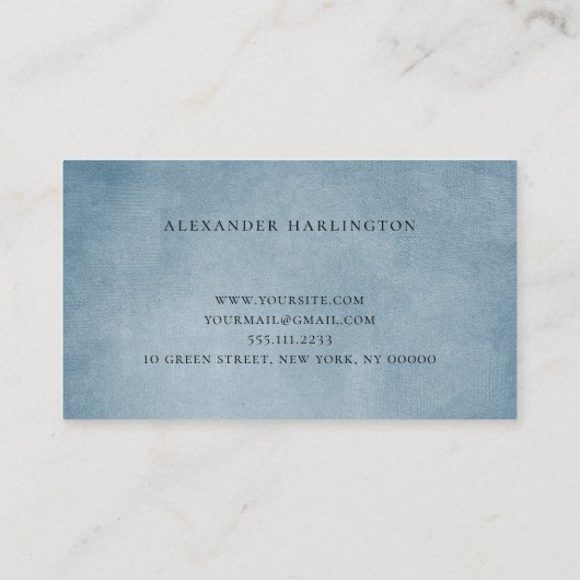 Professionele blauwe kaart. moderne man visitekaartje (Achterkant)