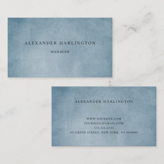 Professionele blauwe kaart. moderne man visitekaartje (Voorkant / Achterkant)