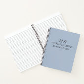Professionele Blauwe Monogram Eerste Zakelijke Notitieboek (Binnen)