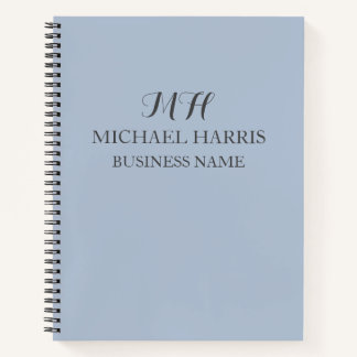 Professionele Blauwe Monogram Eerste Zakelijke Notitieboek