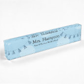 Professionele Blauwe Polka Dot Leraar Naambordje