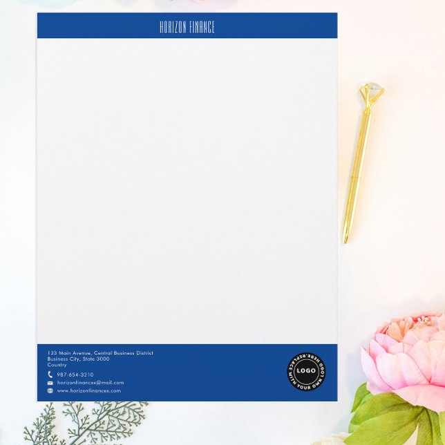 Professionele blauwe strip briefhoofd (Creator heeft geüpload)