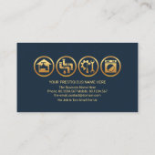 Professionele Blauwe Water Drops Gouden Loodgieter Visitekaartje (Achterkant)