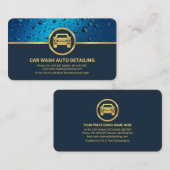Professionele blauwe waterdruppels Gold Auto auto Visitekaartje (Voorkant / Achterkant)