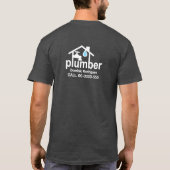 Professionele blauwe waterdruppels Gold Faucet Plu T-shirt (Achterkant)