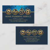 Professionele blauwe waterdruppels visitekaartje (Voorkant / Achterkant)