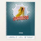 Professionele blauwe witte huis schoonmaak afspraa planner (Voorkant)