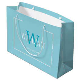Professionele Blauwe & Witte Minimalistische Bruid Groot Cadeauzakje