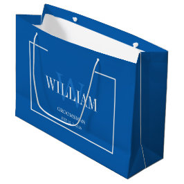 Professionele Blauwe & Witte Minimalistische Bruid Groot Cadeauzakje