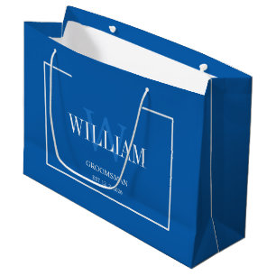 Professionele Blauwe & Witte Minimalistische Bruid Groot Cadeauzakje