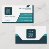 Professionele Blauwgroen blauw- en donkergroene Vi Visitekaartje (Voorkant / Achterkant)