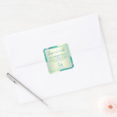 Professionele Blauwgroen Glitter Ingrediëntenlabel Vierkante Sticker (Envelop)