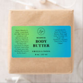 Professionele blauwgroene bodybutterlabels etiket (Insitu)