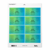 Professionele blauwgroene bodybutterlabels etiket (Full Sheet)