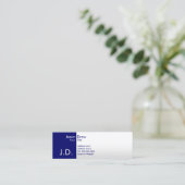 professionele blauwvintonijn monogrammen mini visitekaartje (Staand voorkant)