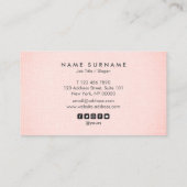 Professionele Blush Linen Minimalist Appointment Visitekaartje (Achterkant)