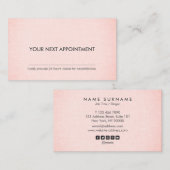Professionele Blush Linen Minimalist Appointment Visitekaartje (Voorkant / Achterkant)