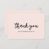 Professionele Blush Roze Elegant Business Bedankkaart (Voorkant / Achterkant)