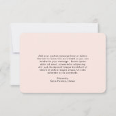 Professionele Blush Roze Elegant Business Bedankkaart (Achterkant)