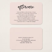 Professionele Blush Roze Elegante Aftercare Kaart (Voorkant /achterkant)