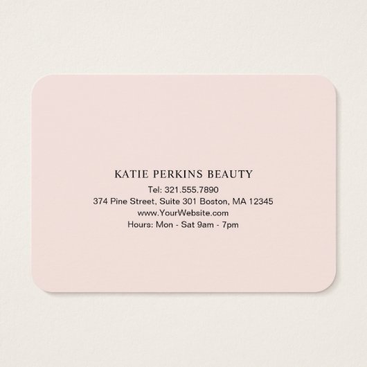 Professionele Blush Roze Elegante Aftercare Kaart (Achterkant)