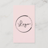 Professionele Blush Roze Foto Logo Social Media Visitekaartje (Achterkant)