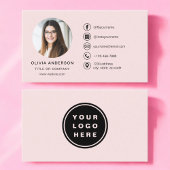 Professionele Blush Roze Foto Logo Social Media Visitekaartje
