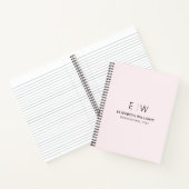Professionele Blush Roze Monogram Zakelijk Initiaa Notitieboek (Binnen)