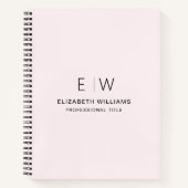 Professionele Blush Roze Monogram Zakelijk Initiaa Notitieboek (Voorkant)