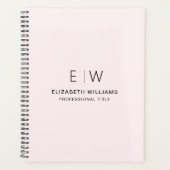 Professionele Blush Roze Monogram Zakelijk Initiaa Planner (Voorkant)
