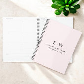 Professionele Blush Roze Monogram Zakelijk Initiaa Planner