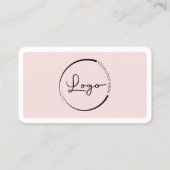 Professionele Blush Roze Zakelijke Logo Social Med Visitekaartje (Achterkant)
