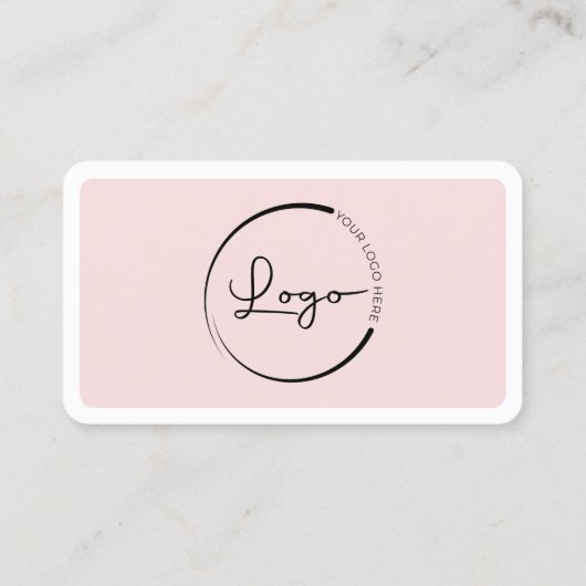 Professionele Blush Roze Zakelijke Logo Social Med Visitekaartje (Achterkant)