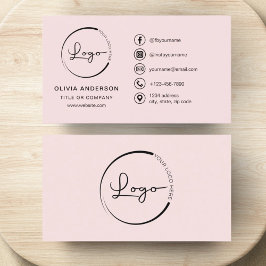 Professionele Blush Roze Zakelijke Logo Social Med Visitekaartje