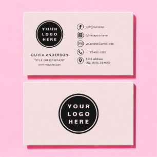 Professionele Blush Roze Zakelijke Logo Social Med Visitekaartje