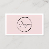 Professionele Blush Roze Zakelijke Logo Social Med Visitekaartje (Achterkant)