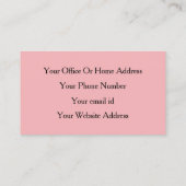 Professionele Blush Roze Zwart Haar Stylist Modern Visitekaartje (Achterkant)