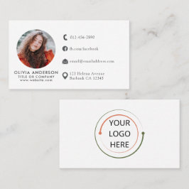 Professionele Blush & White Foto Logo Zakelijk Visitekaartje