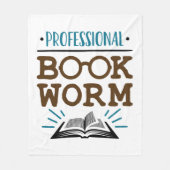 Professionele boekenwurm Avid Boekenlezer Fleece Deken (Voorkant)