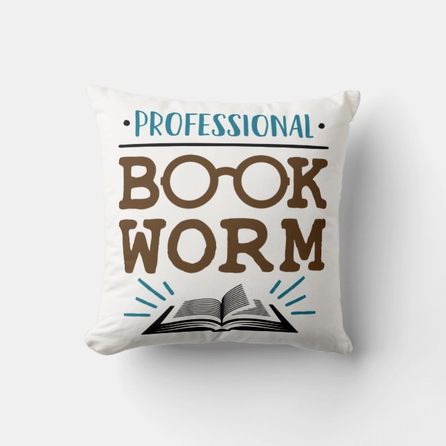 Professionele boekenwurm Avid Boekenlezer Kussen (Voorkant)
