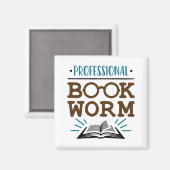 Professionele boekenwurm Avid Boekenlezer Magneet (Voorkant / Achterkant)