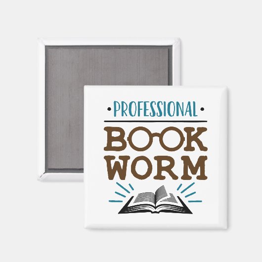 Professionele boekenwurm Avid Boekenlezer Magneet (Voorkant / Achterkant)