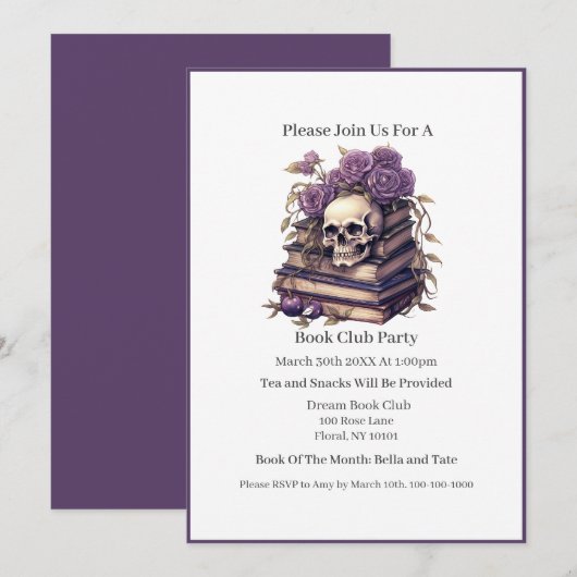 Professionele boekenwurm, boekenclub kaart (Voorkant / Achterkant)