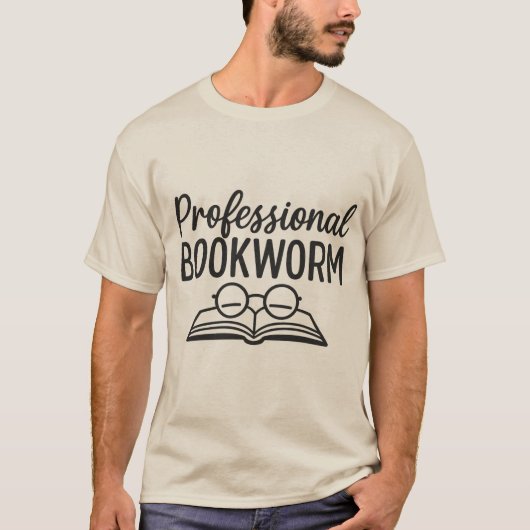 Professionele boekenwurm - Leuke boekenliefhebber  T-shirt (Voorkant)